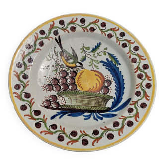 Earthenware hollow dish with polychrome decoration Delft or northern France 18th century