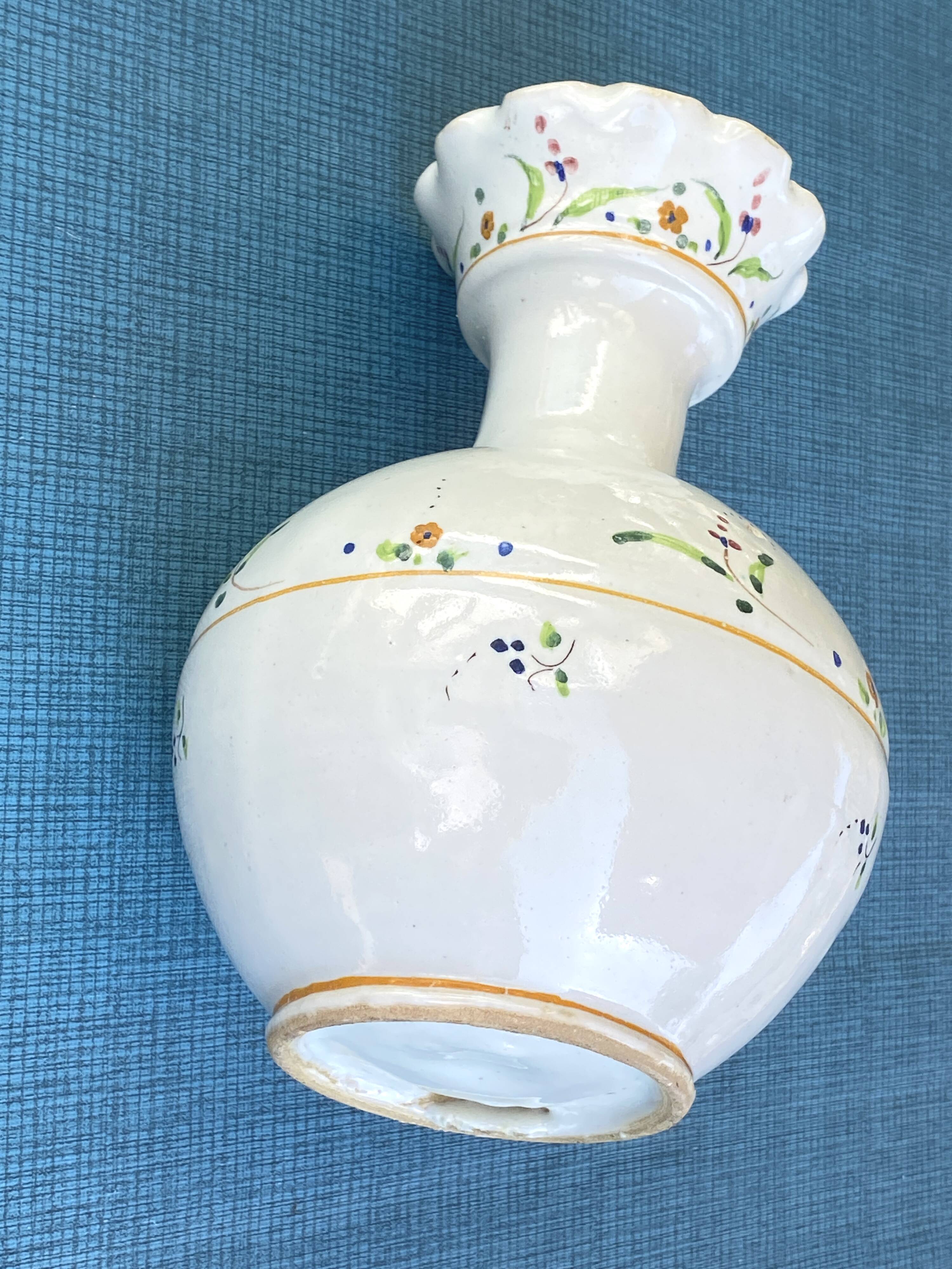Antique hand-painted glazed ceramic vase