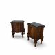 art deco walnut serpentine nightstands, 1920s