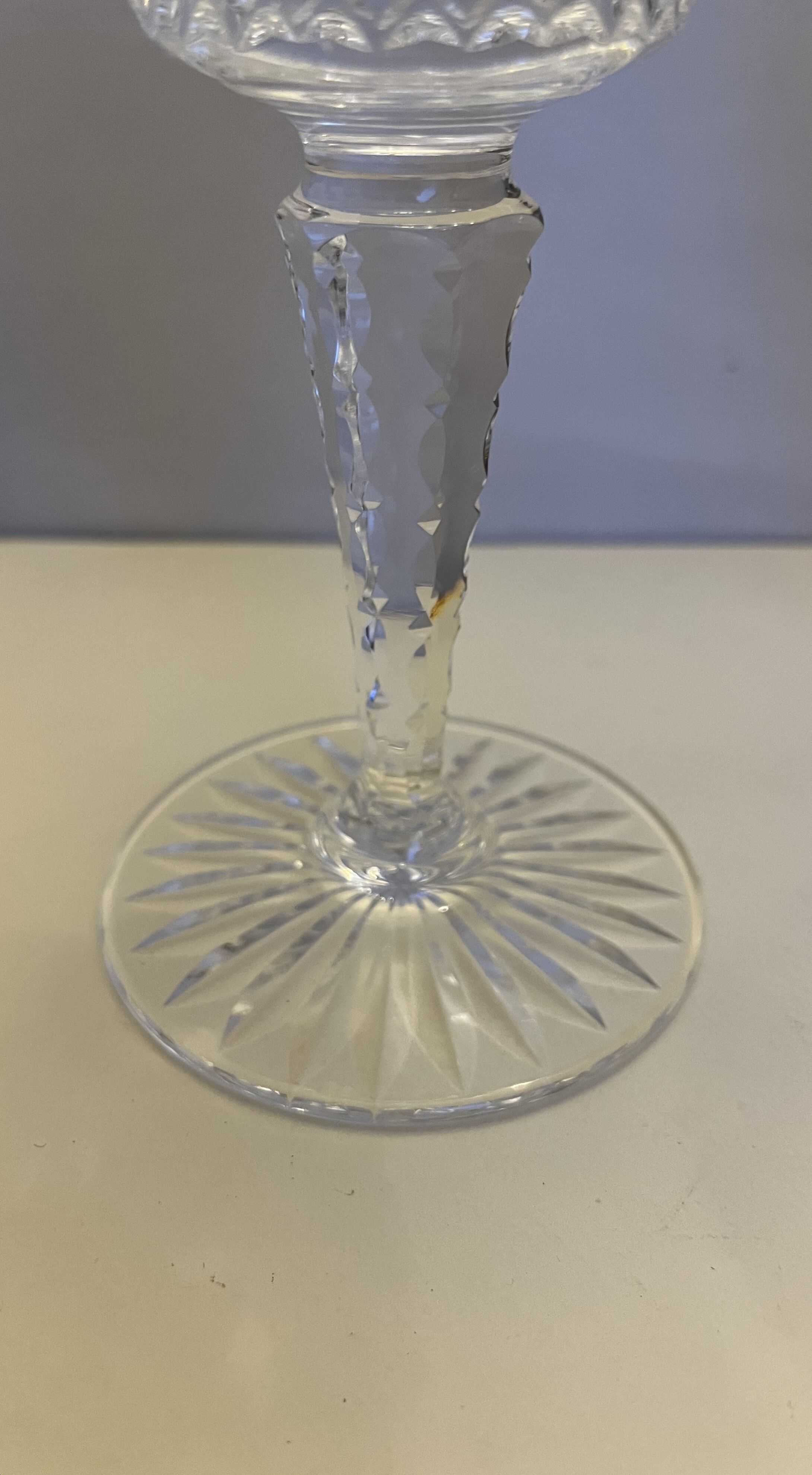 6 Cut crystal wine glasses