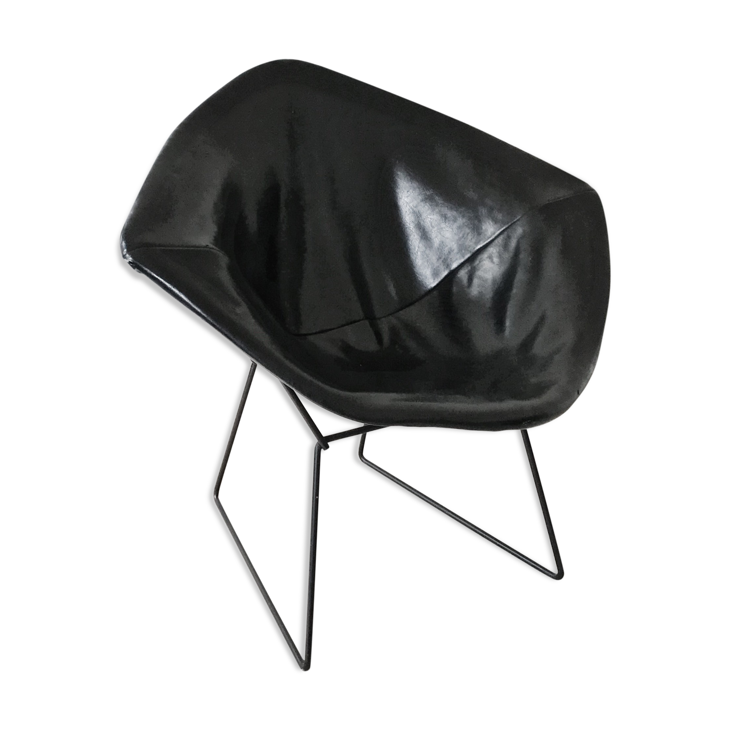 Armchair Diamond leather of Harry Bertoia for Knoll 1970