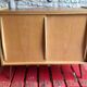 Vintage storage cabinet sliding doors feet compass