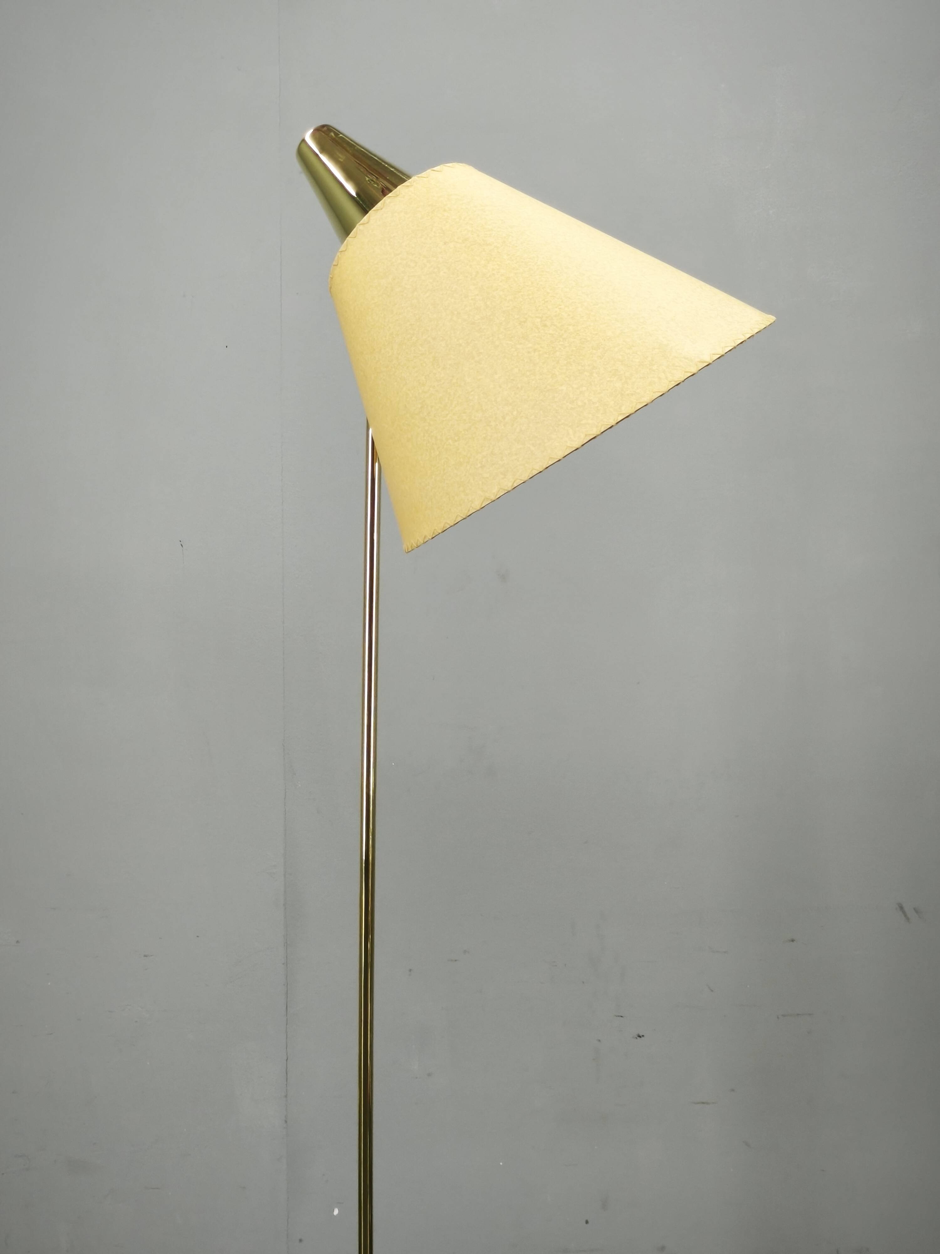 Josef Hurka Giraffe Brass Floor Lamp for Napako, Czechoslovakia, 1960s