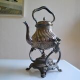 Art Nouveau teapot or samovar in silver-plated metal by goldsmith Victor Saglier
