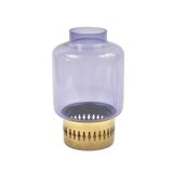 Mid Century Scandinavian Glass&Brass Candleholder by Hans-Agne Jakobsson AB Markaryd, Sweden, 1960s