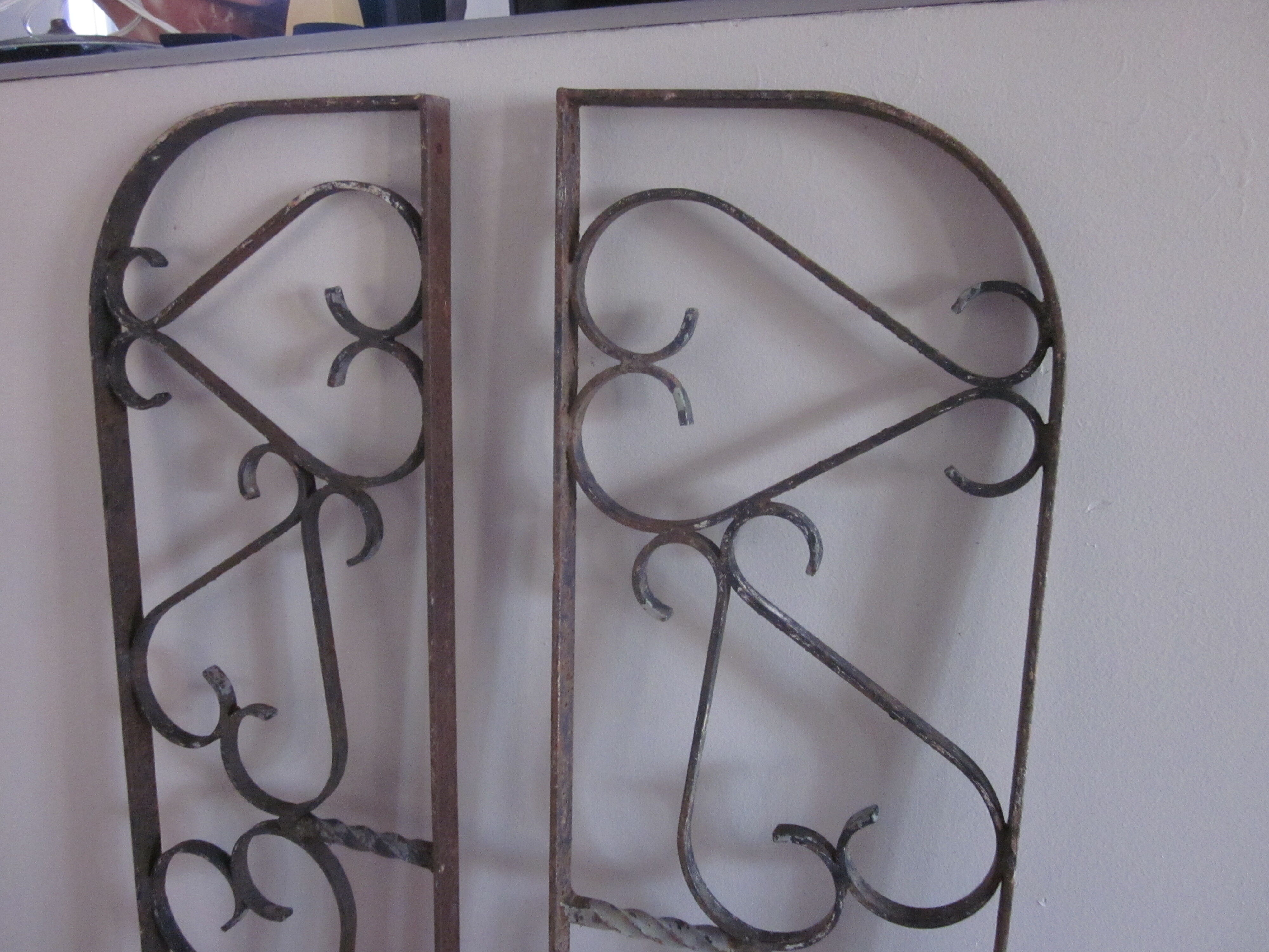 Pair of old grid in forgè iron