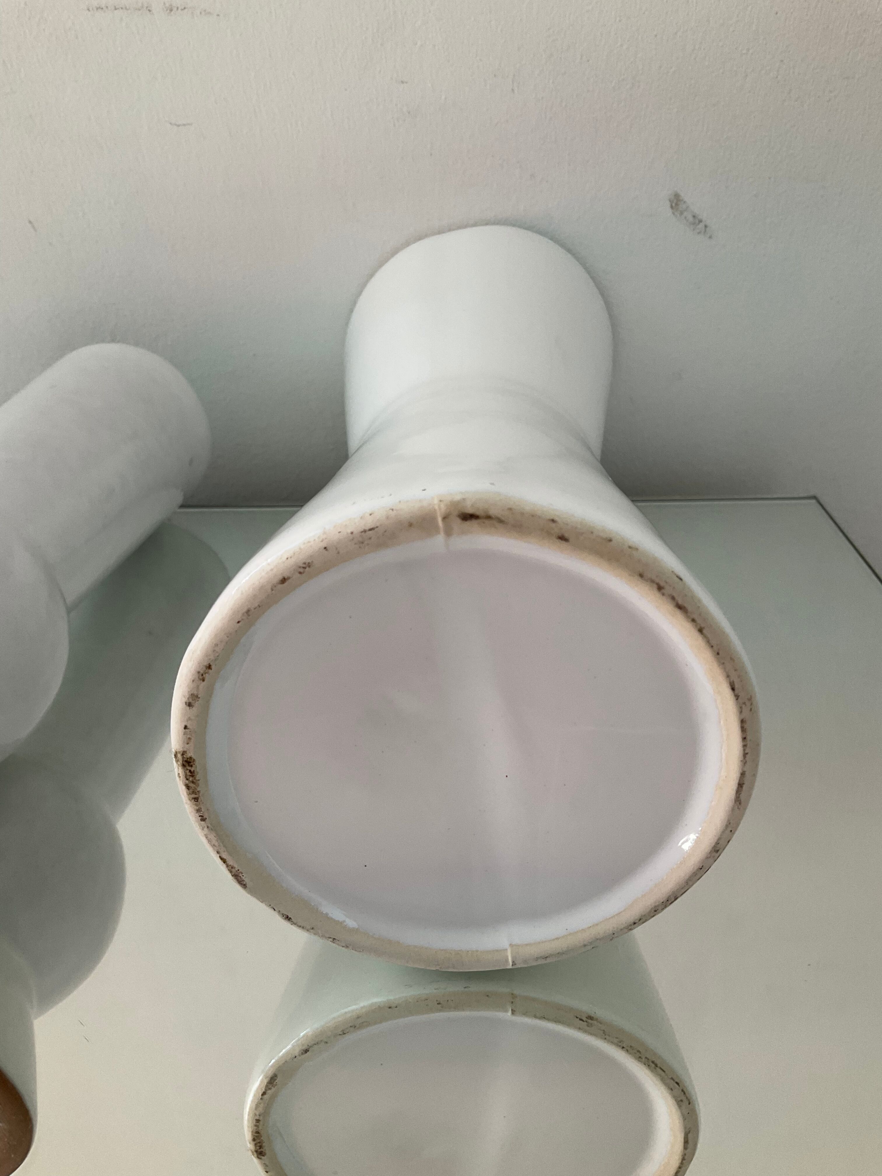 Trio of vintage ceramic vases white 60s-70s