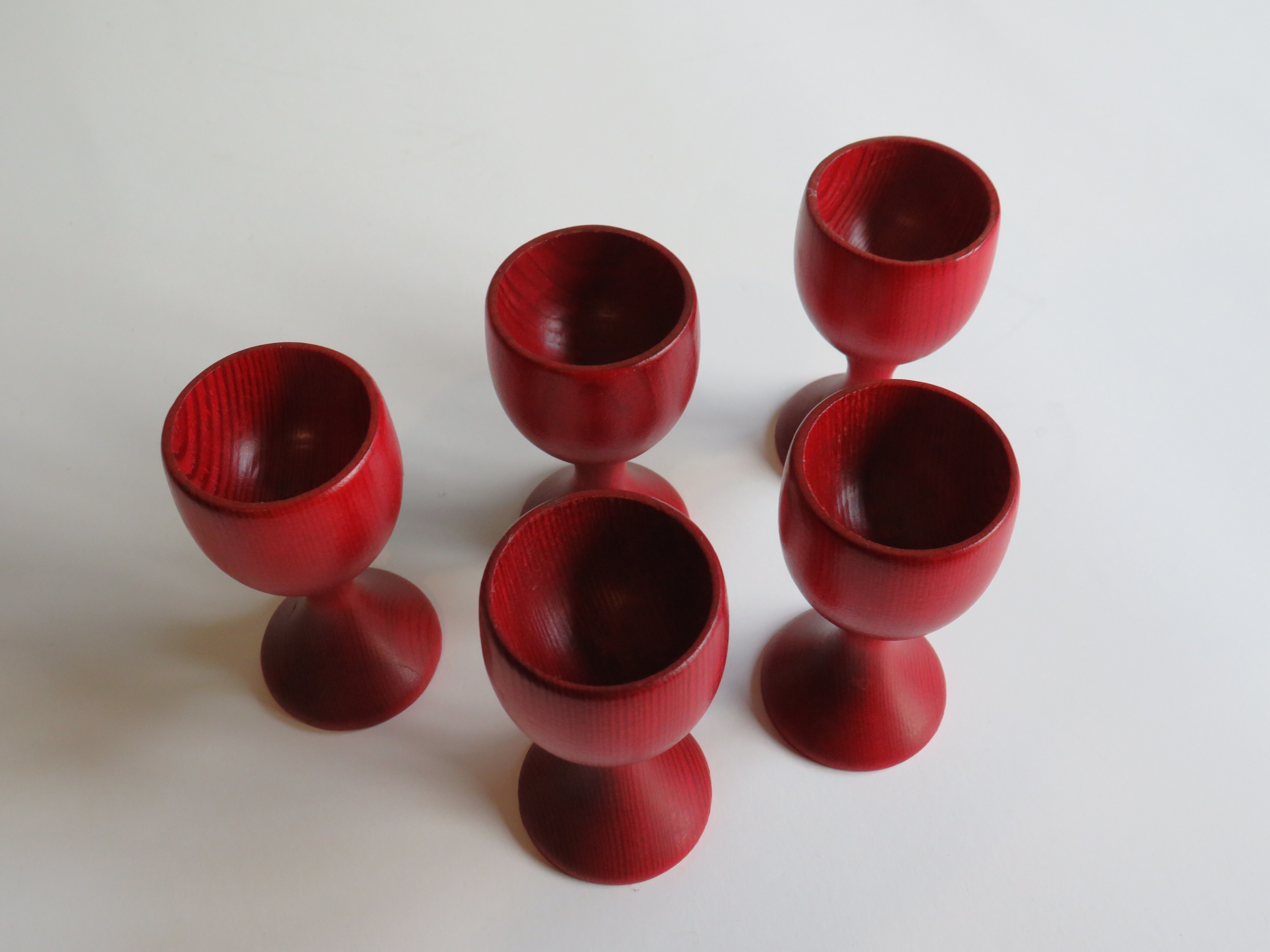 Lot of 5 eggcups, Holmbergs Sweden 1950