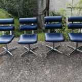 Set of 4 1970s hairdresser chairs in Space Age style.