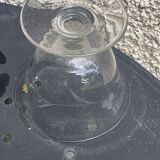 6 elegant clear glass champagne glasses with chiseled flower pattern