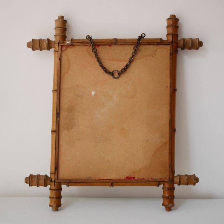 Bamboo-style wooden mirror