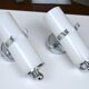 Opaline and chrome wall lights from the 1970s.