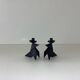 2 Small Vintage Candlesticks 1970s Denmark Brutalist Handmade Birds