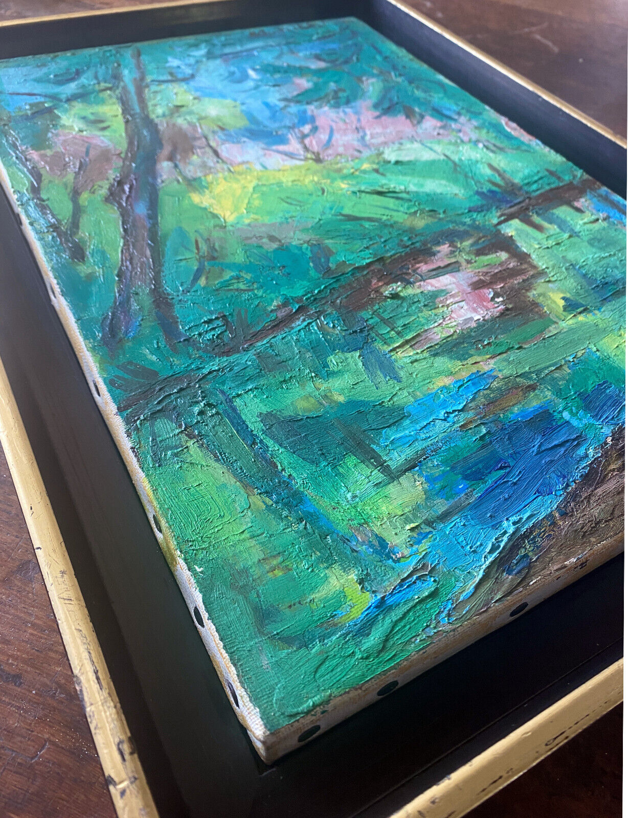 Table "Reflections in water" HST from 1942 by Marcelle GUETTA-FATTAL (1922-2009)