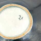 Midcentury green ceramic plate, Giuseppe Mazzotti, Albisola, Italy 1960s