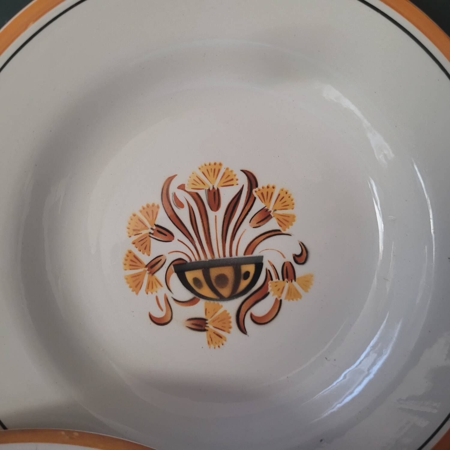 Creil and Montereau Art Deco soup plates