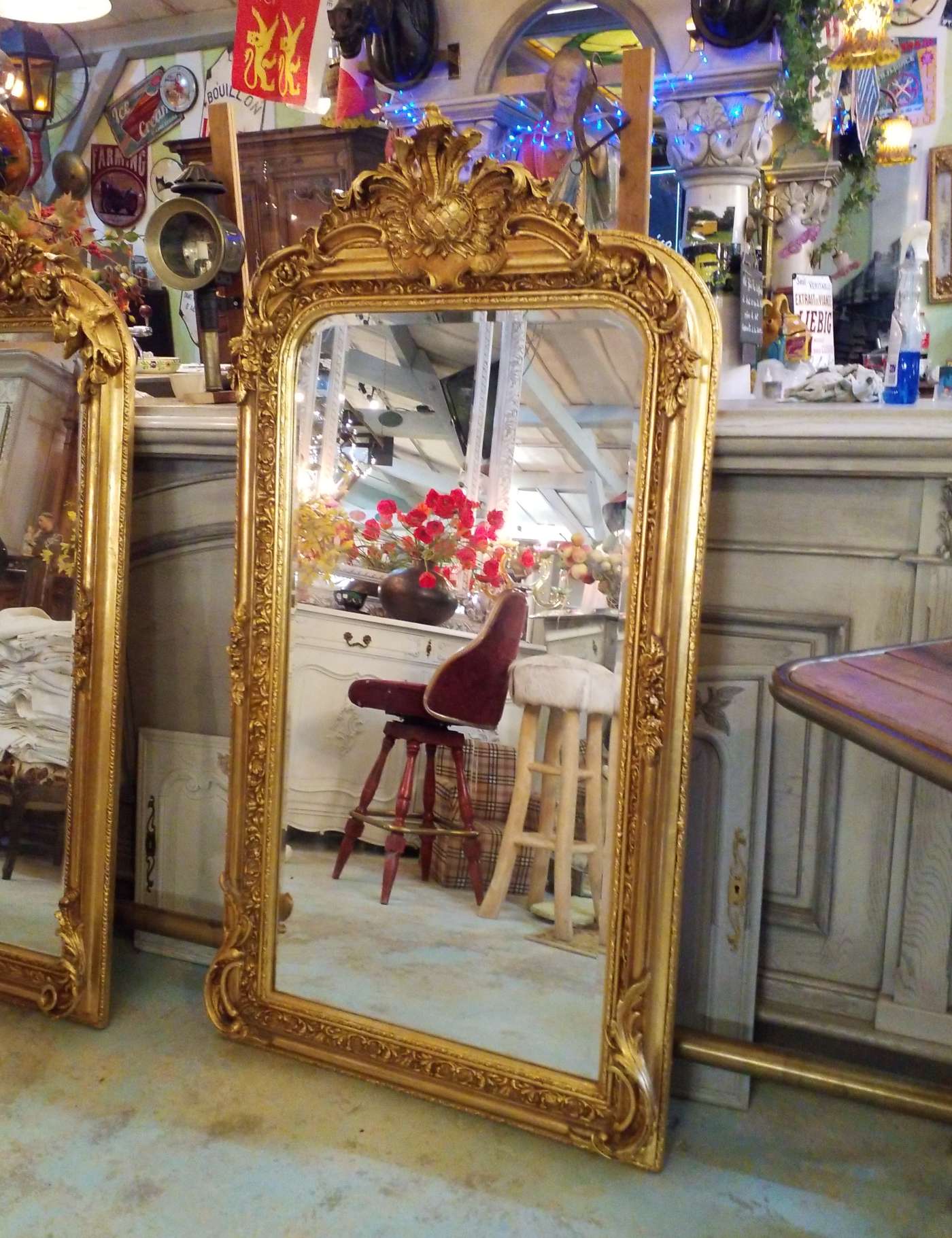 Golden mirror 85x160cm