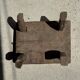 Small stool, rectangular accent stool in solid teak wabi-sabi H26