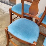 Set of 6 directoire style velvet chairs