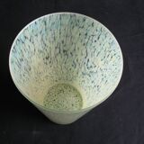 Vase en verre ou cristal de Clichy moucheté jaune/vert