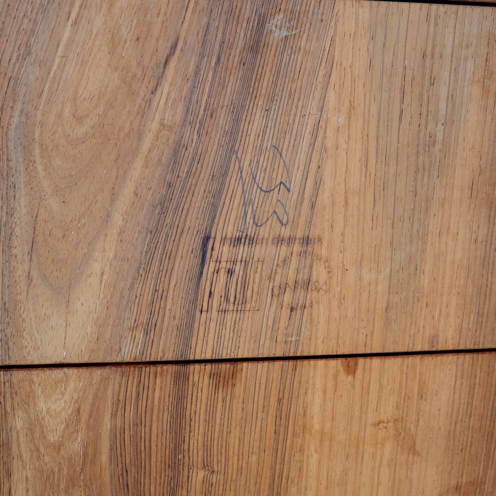 Rosewood / leather dining / gaming table by Poul Hundevad