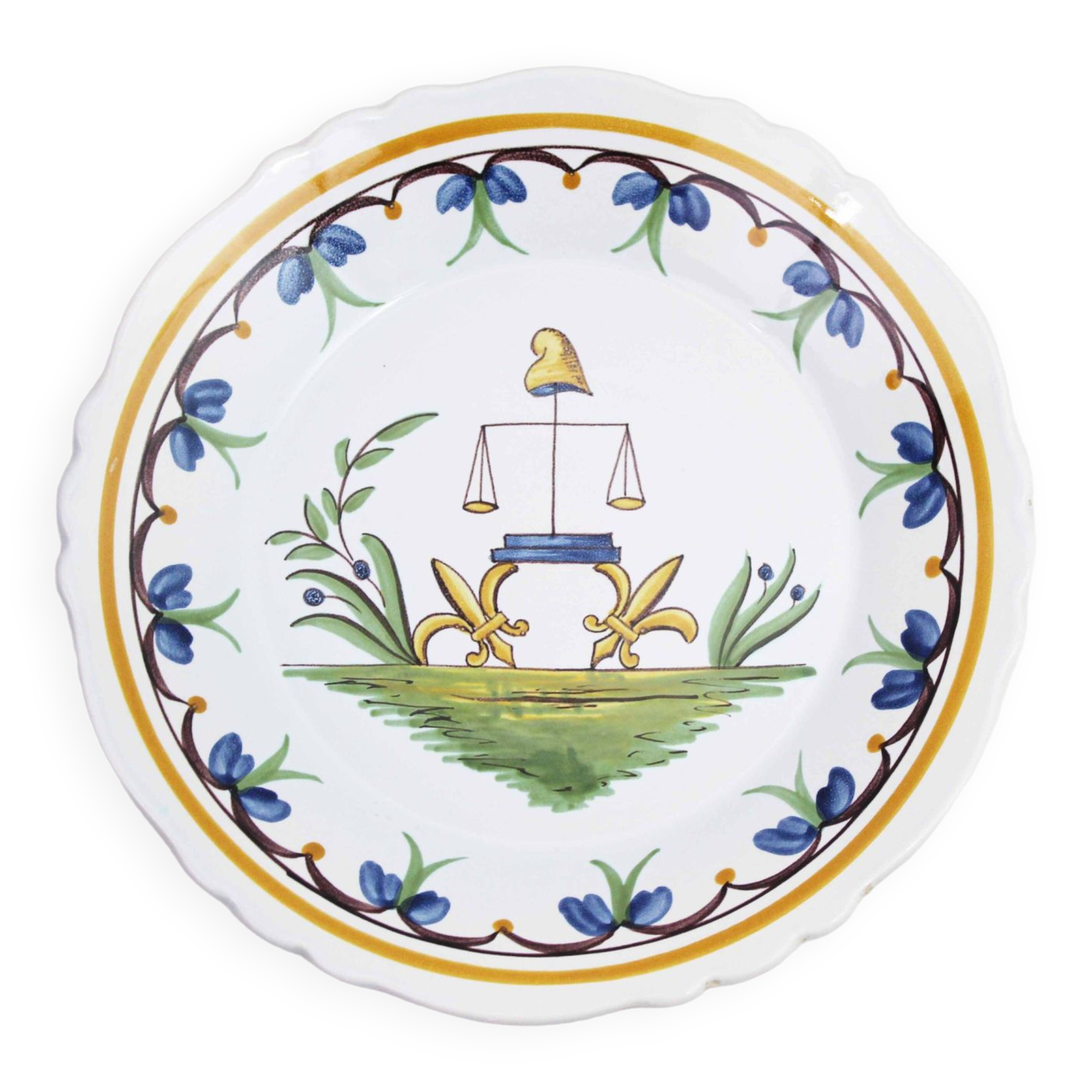 Revolution decorative plate in Nevers earthenware