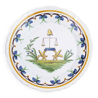 Revolution decorative plate in Nevers earthenware