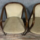 Baumann france pretty pair of curved wooden armchairs circa 1960-1970