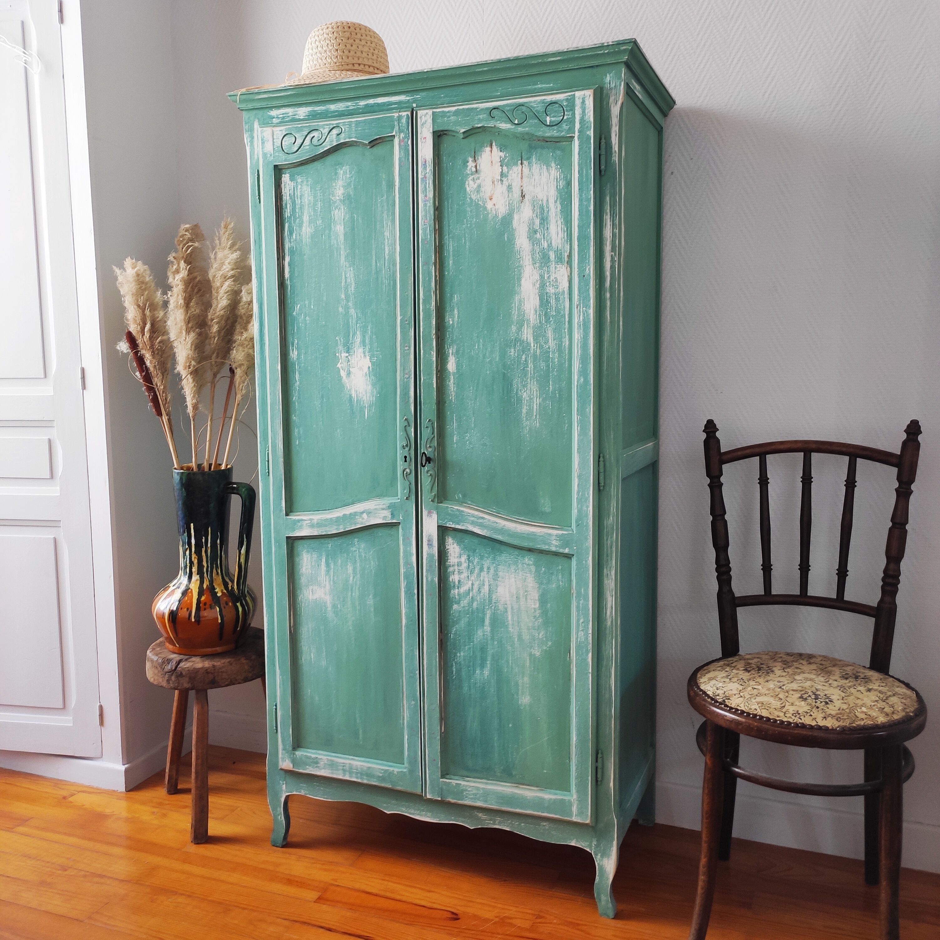 Patinated vintage Parisian wardrobe