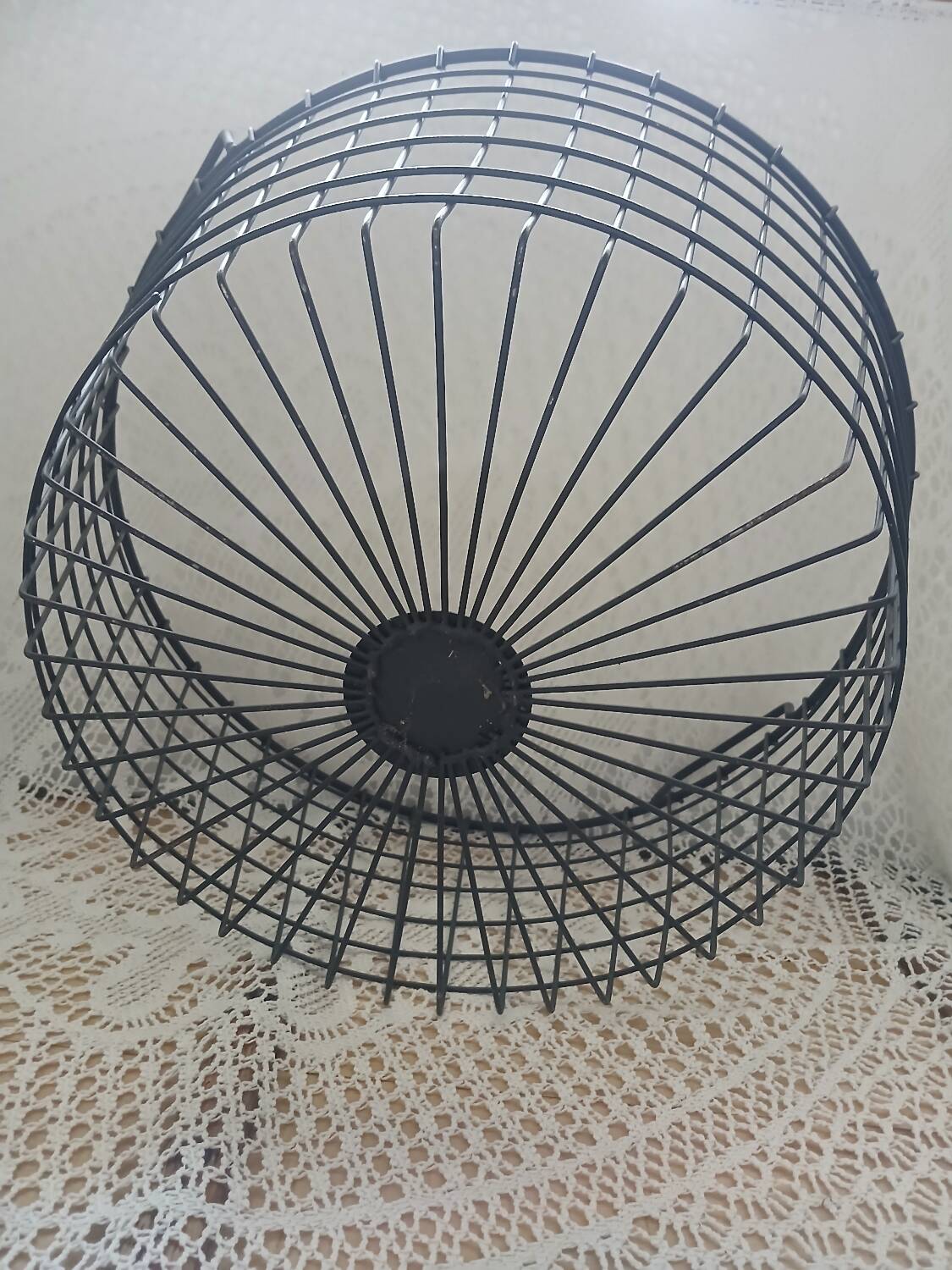 Black metal basket
