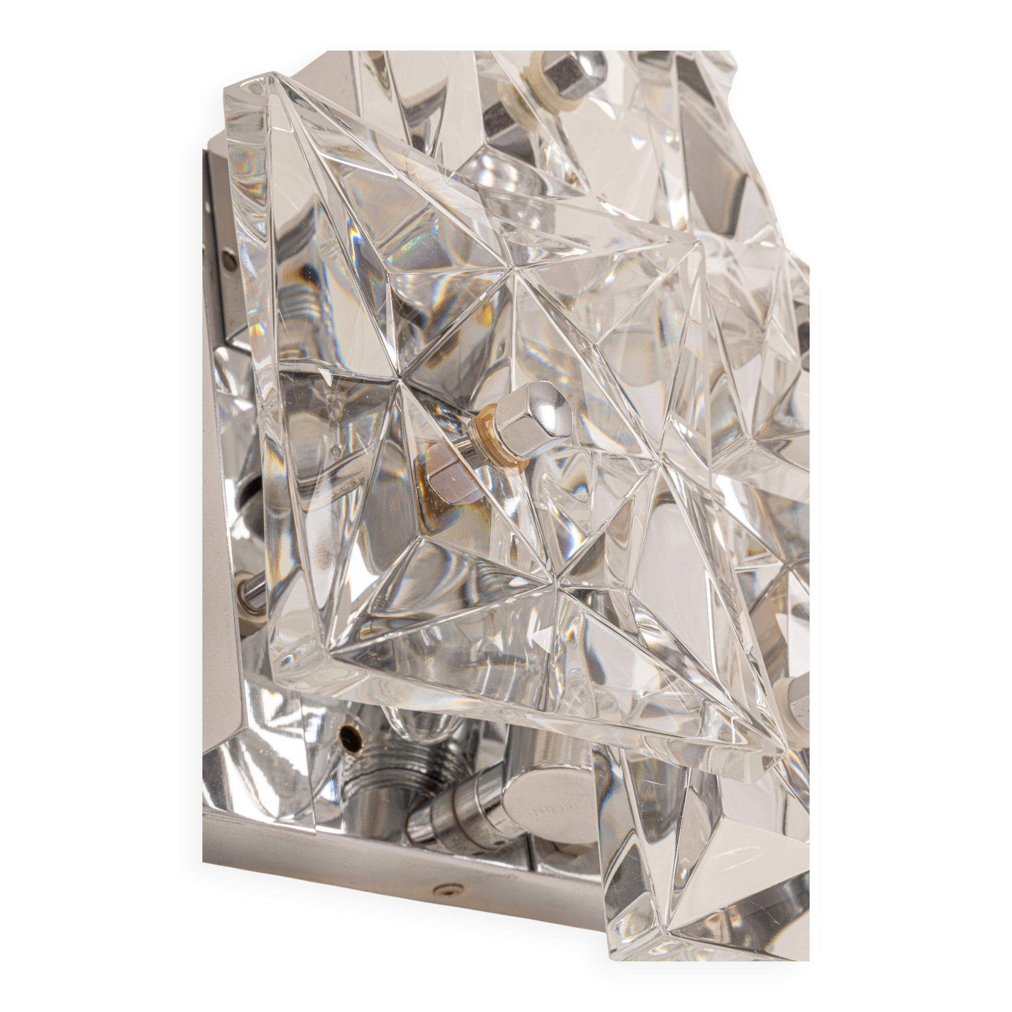 Pair of crystal wall lights by Kinkeldey, Germany, 1970s.