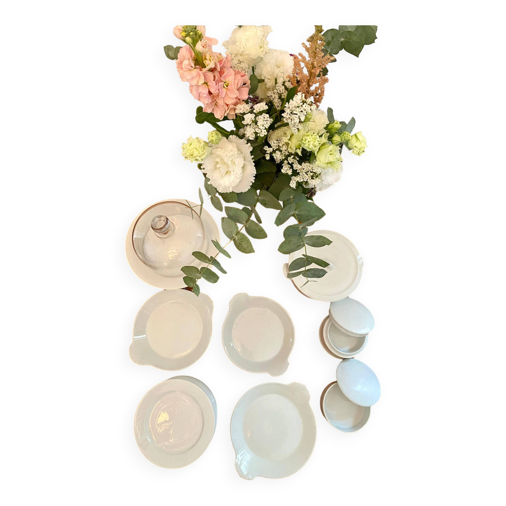 Lot of tableware (dishes, plates, etc.) - porcelain