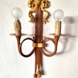 bronze-painted metal wall light, 2 lights, Napoléon III style lamp