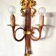 bronze-painted metal wall light, 2 lights, Napoléon III style lamp