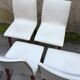 Lot de 4 chaises en simili cuir des années 1950