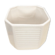 White vintage pot cover with stripes
