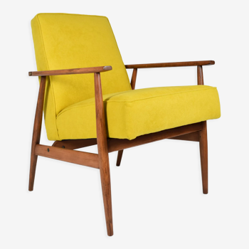 Original armchair "FOX", designer Henry Lis, 1970s, fully restored, yellow
