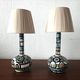 Pair of Spanish painted wooden lamps