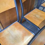 6 chaises scolaire vintage pieds compas