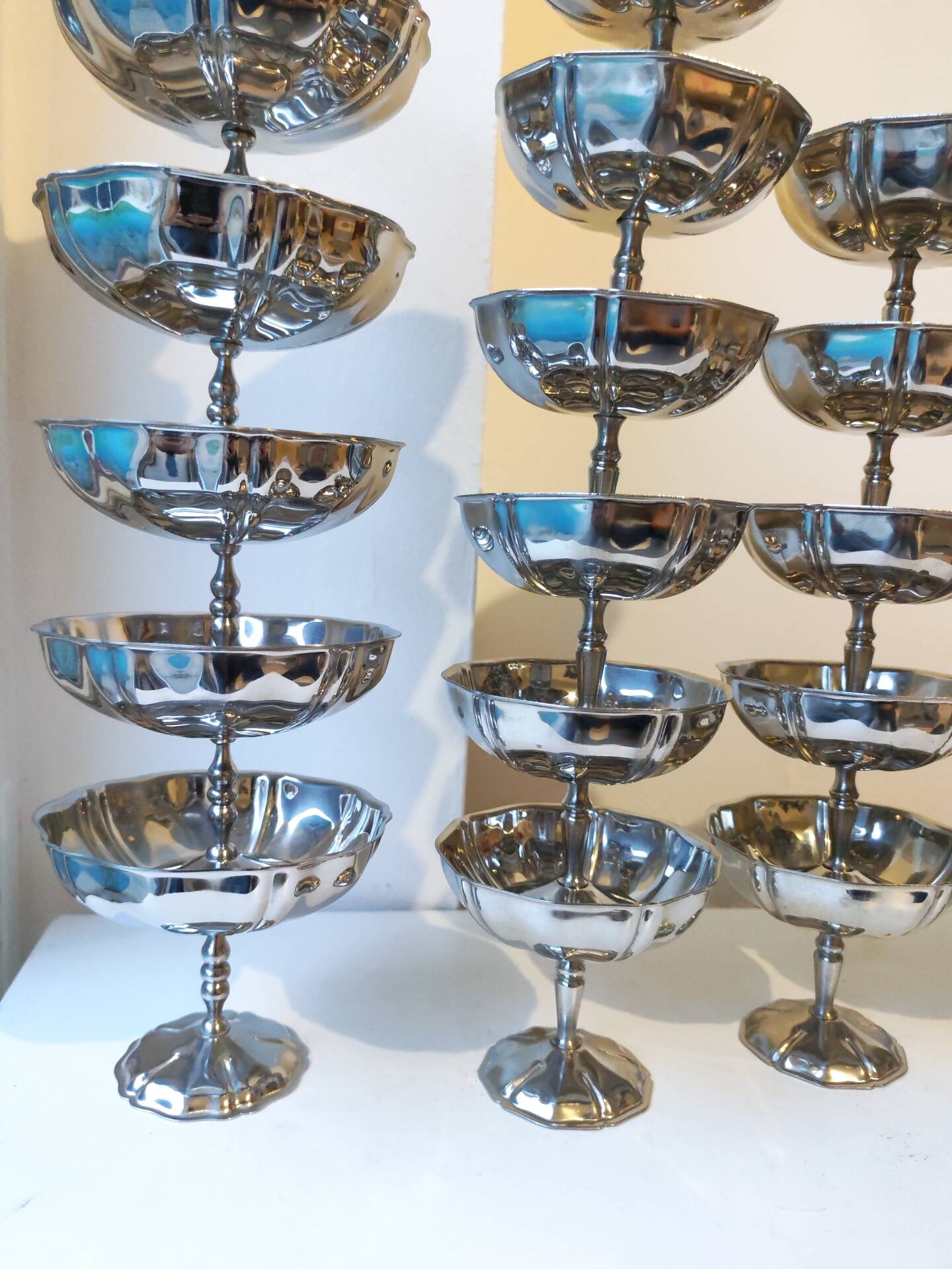 27 coupes en acier chromé inoxydable