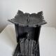 Vintage brutalist heavy wrought iron candle holder sculpture