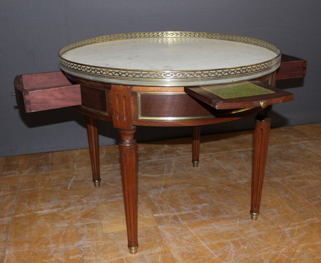 Coffee hot water bottle table in mahogany and brass XX