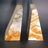 Vintage pyramid onyx bookends