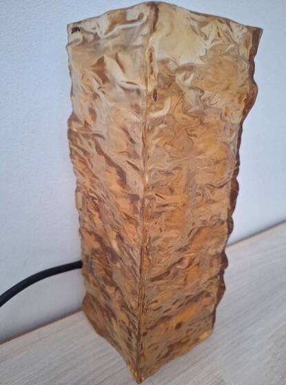 Amber molded glass wall lamp, 1960-70