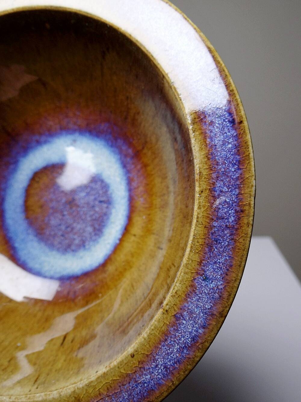 Pretty bowl or small original vintage stoneware cup signed "Marie" La Borne?