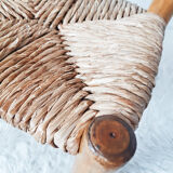 Vintage children's chair in wood and straw