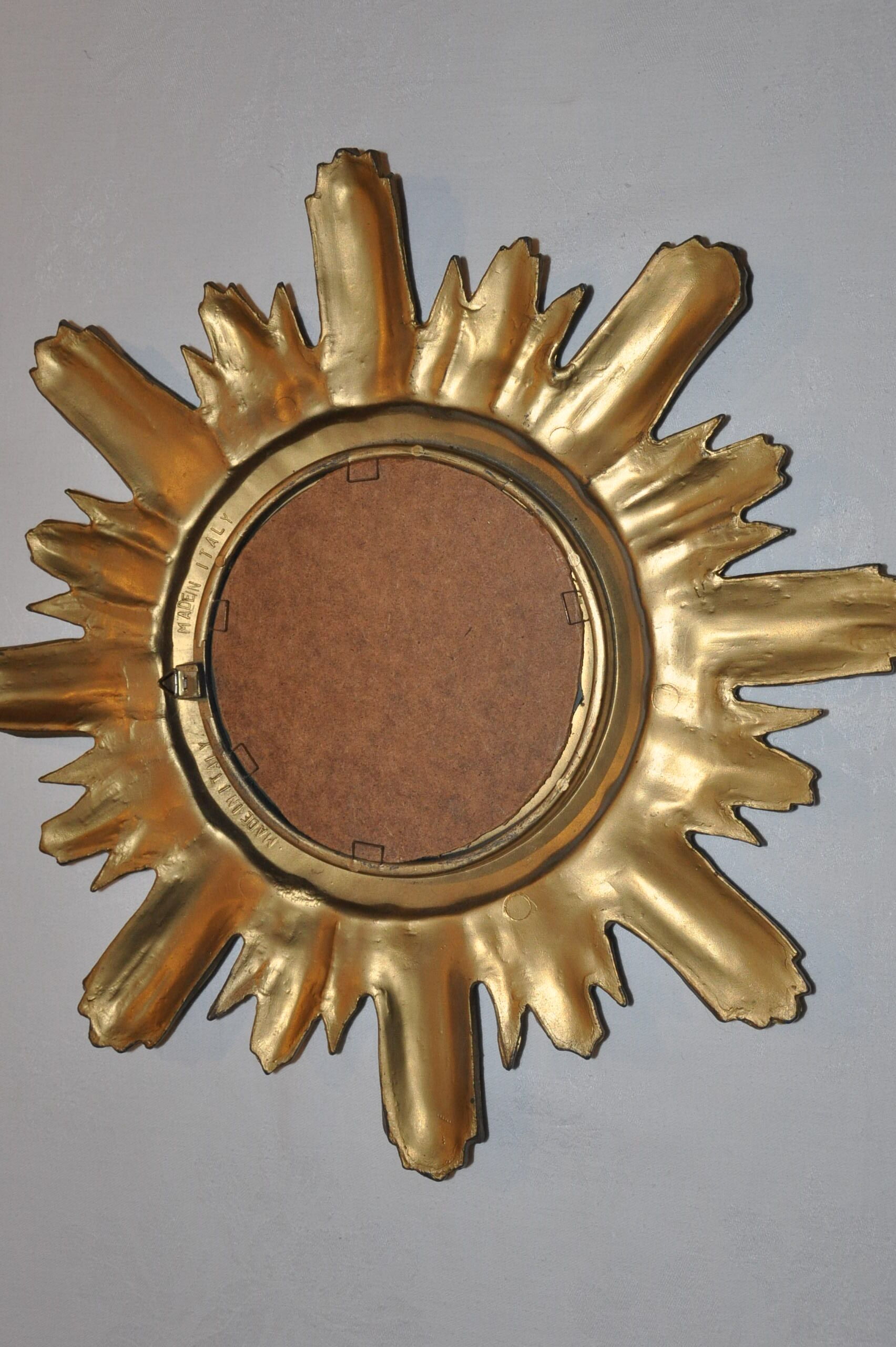 Golden sun mirror made in Italy 70