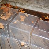 Trio of plexi trundle tables