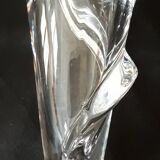 Vase of the crystal factory of Vannes le Châtel - " Verticalized cornucopia " - 70s