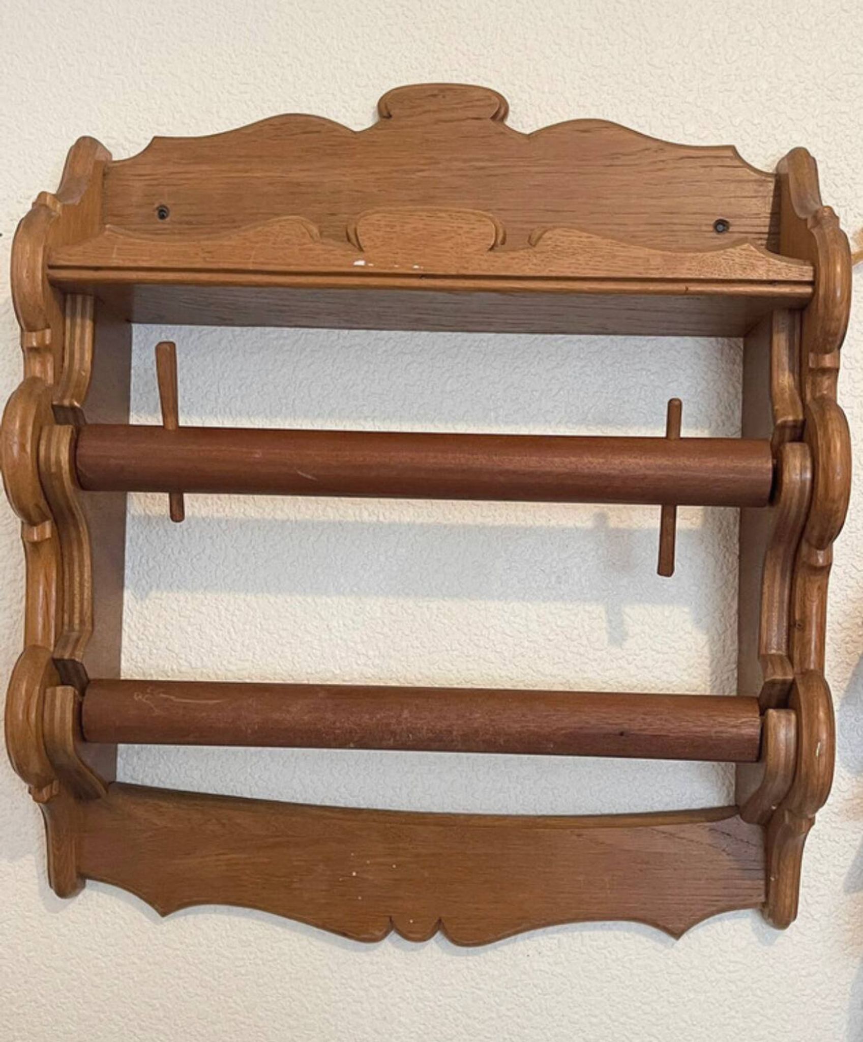 spice rack and solid wood paper towel holder